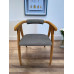 Стул деревянный с мягкой спинкой для кухни КР3 Кресло Серый орех|КР3-С