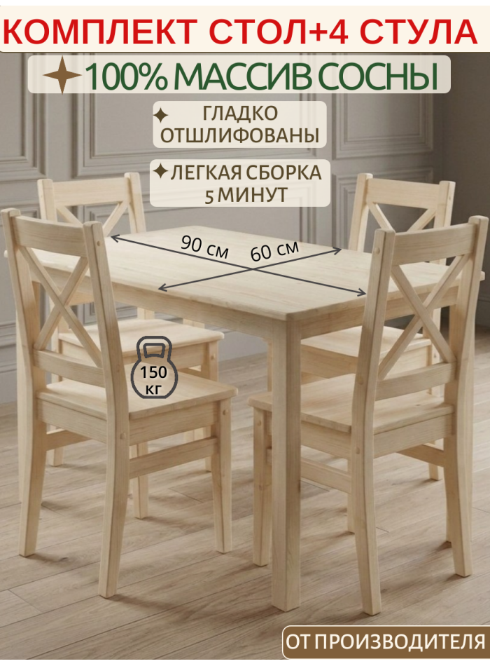 Комлект мебели для кухни стол и 4 стула СТД17СР2-4