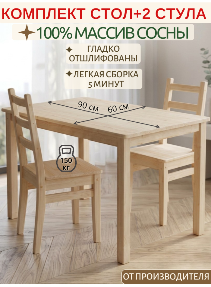 Комлект мебели для кухни стол и 2 стула